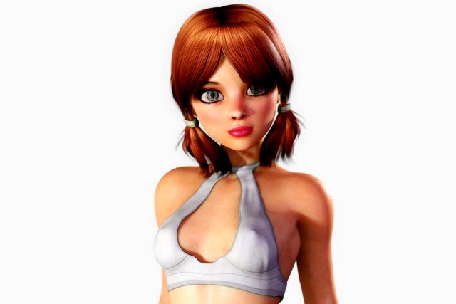 redhead toon girl - fully rigged