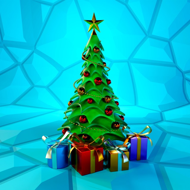 christmas tree cartoon look