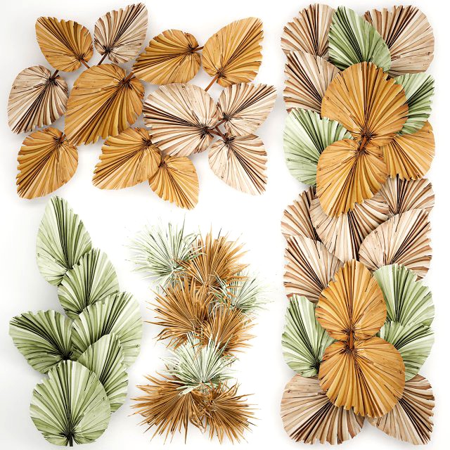 wall panel made of dry palm leaves 226