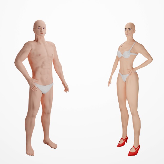 man and girl low-poly