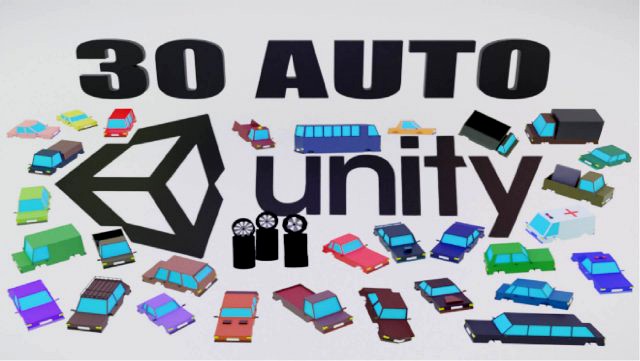3d asset 30 car for game in unity