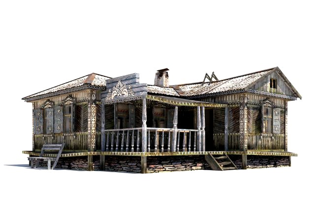 russian old rustic hut