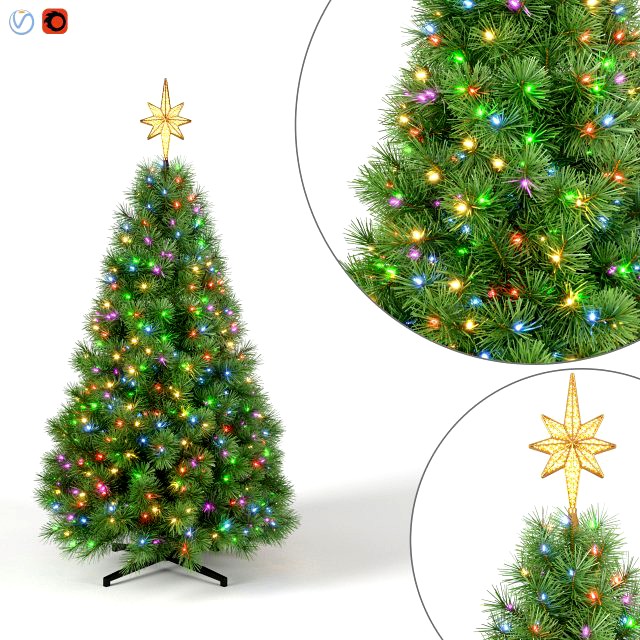 christmas tree 5 feet with multicolor lights