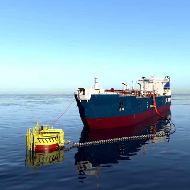 oil tanker at the spm buoy