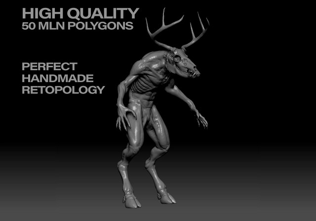 wendigo creature sculpt