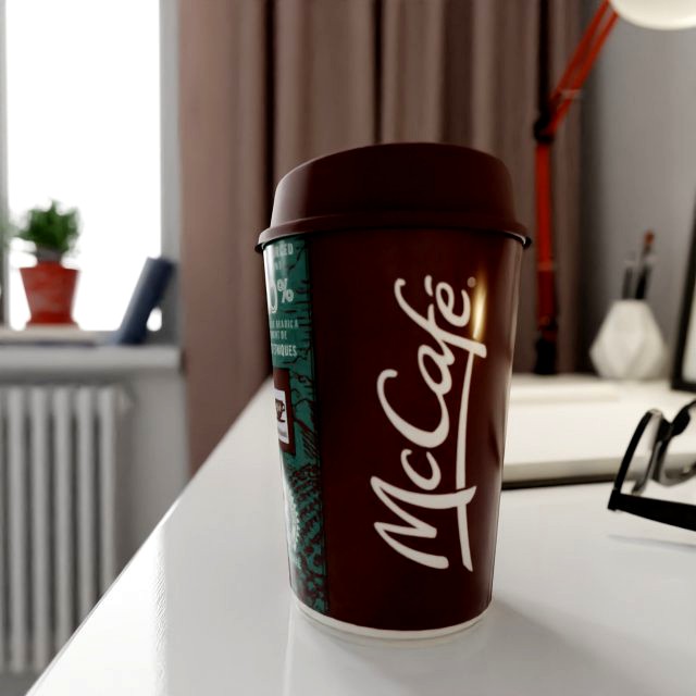 mccafe cup photorealistic pbr low-poly