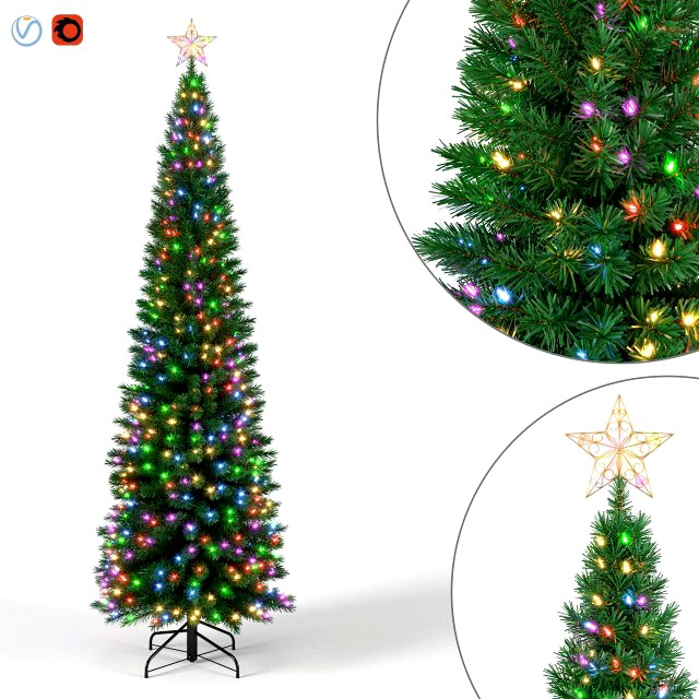 christmas tree 6 feet with multicolor lights