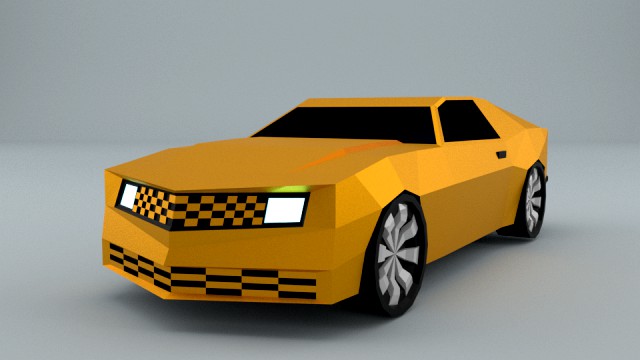 low-poly car prototype chevrolet camaro game ready low-poly