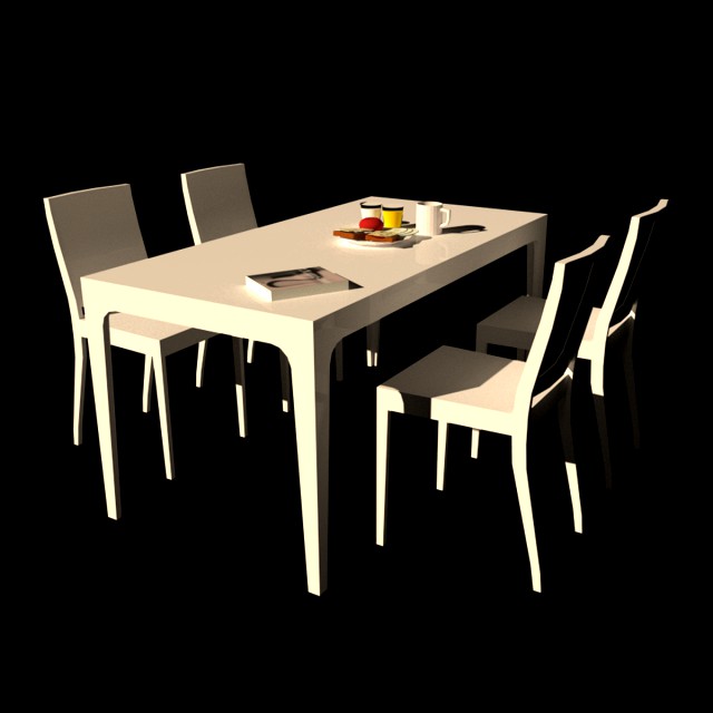 white laminate dining table