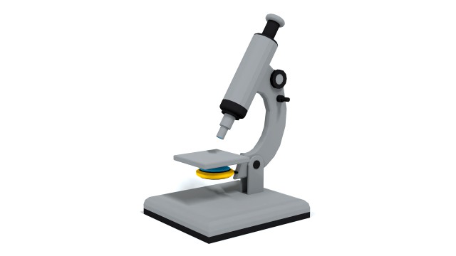 low poly cartoon microscope