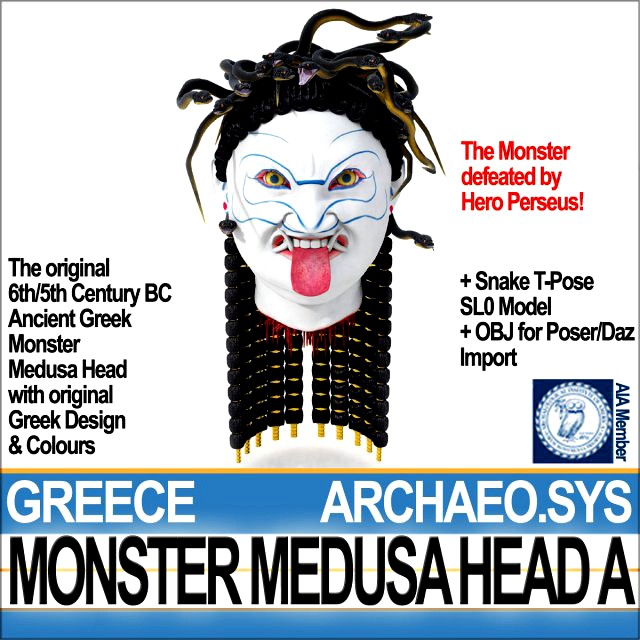ancient greek monster medusa head a