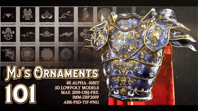 101 mjs ornaments4k alpha -16bit 3d lowpoly models abr-psd-tif-png max 2019-obj-fbx imm-zbp20