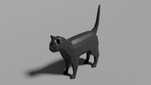 low-poly cat