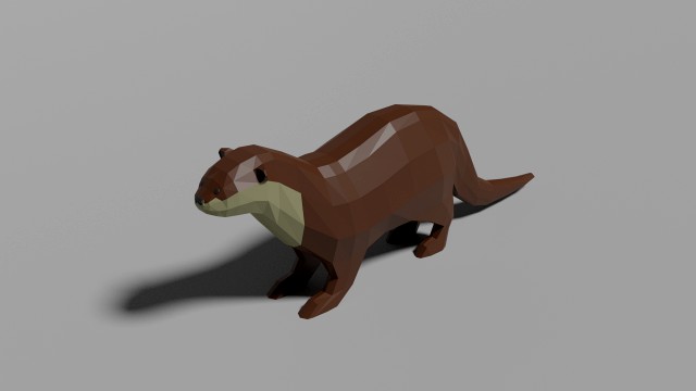 low-poly otter