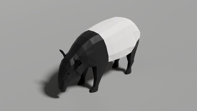 low-poly tapir