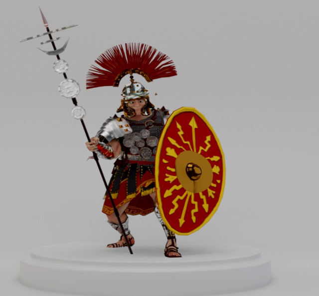 roman warrior centurion 3d lowpolygon modell