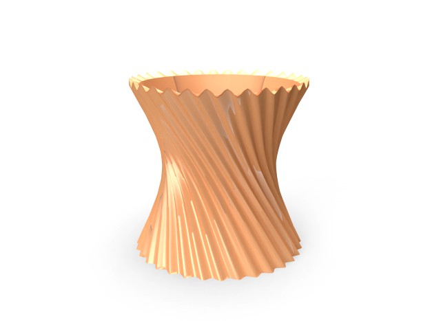 3d orange coloured vase