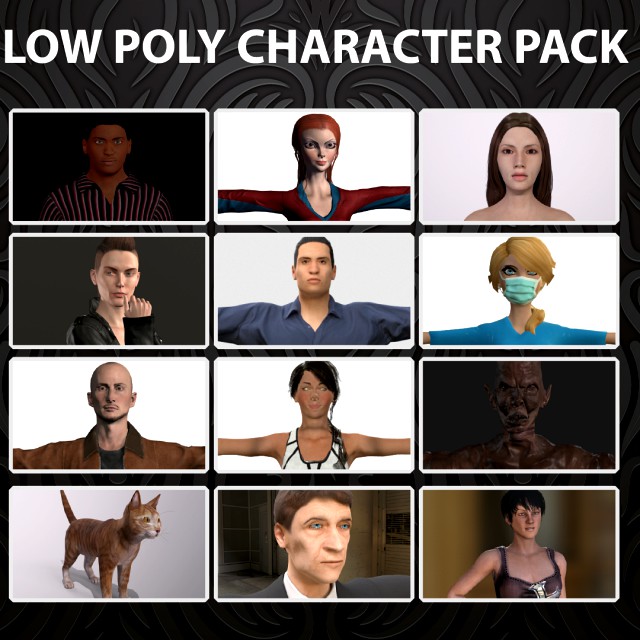 lowpoly character pack