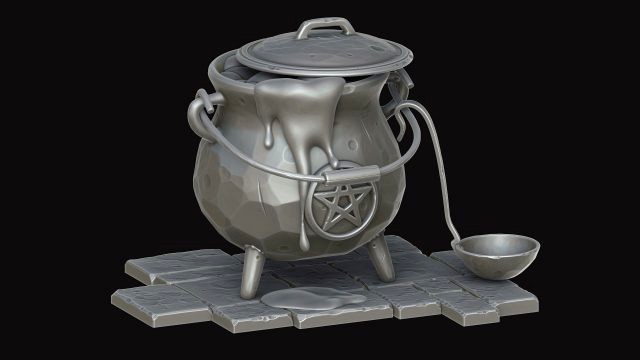 stylized cauldron