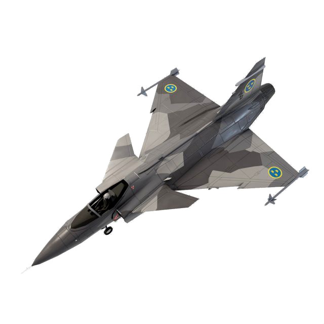 Saab JAS-39 Gripen lowpoly jet fighter