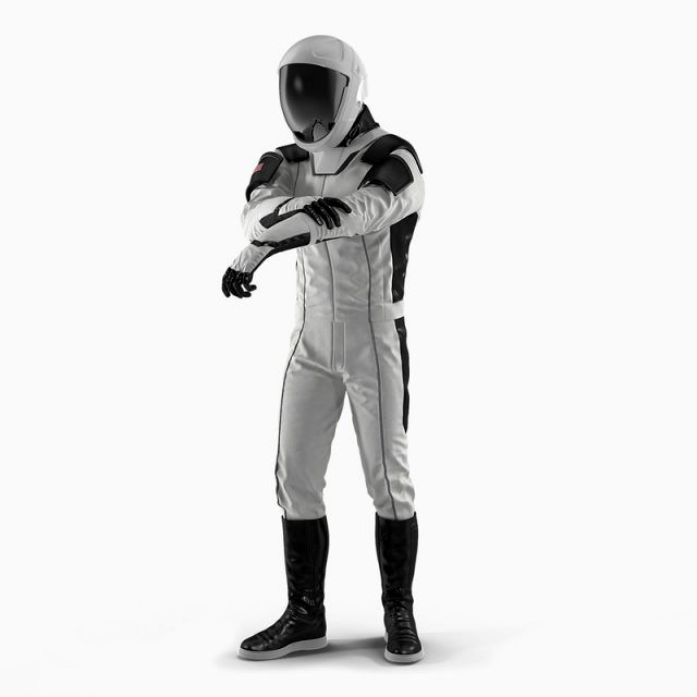 futuristic astronaut space suit rigged