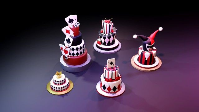 playing card style birthday cakes