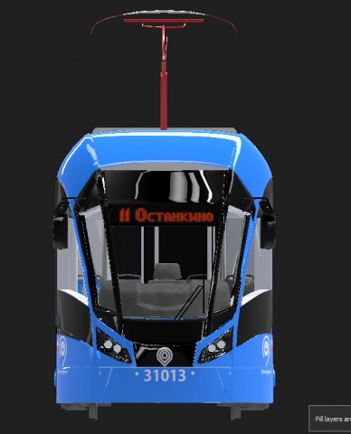 tram vityaz-m rolling stock low-poly