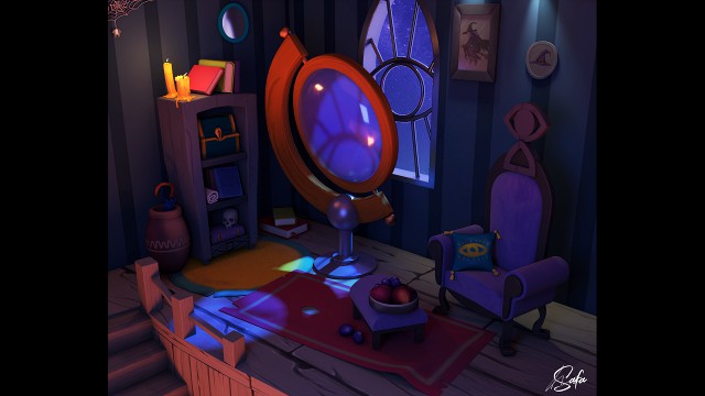 3d stylized room