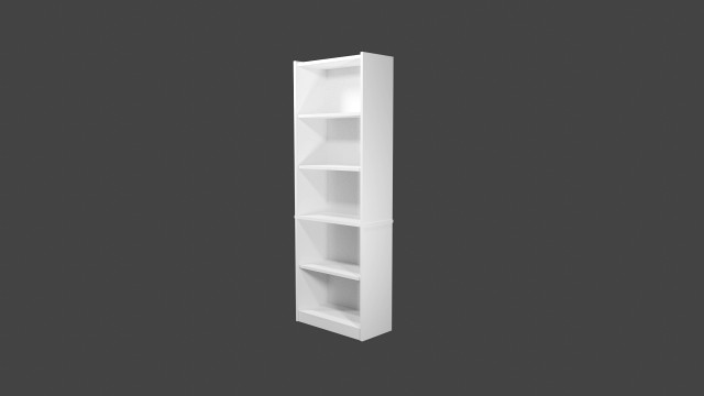 tall white bookshelf