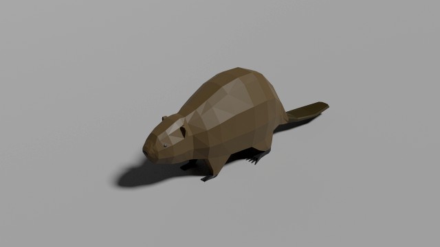 low-poly beaver