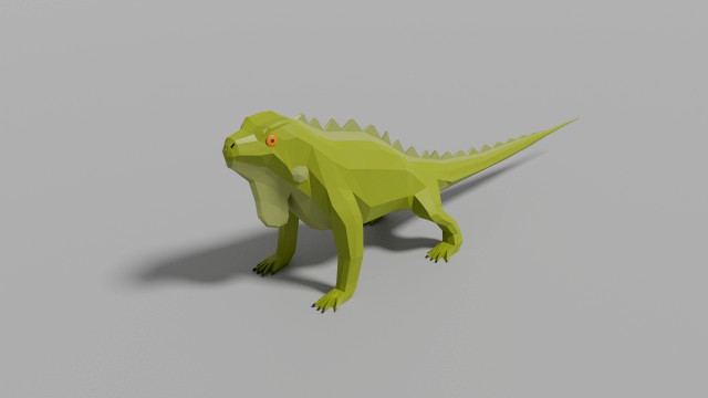 low-poly iguana