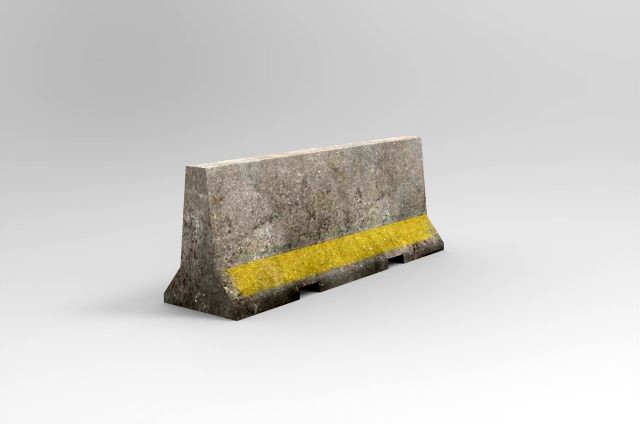 barricade concrete low poly pbr