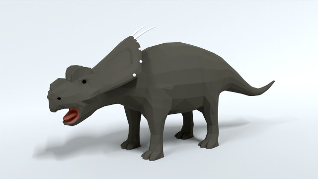 low poly cartoon achelousaurus dinosaur