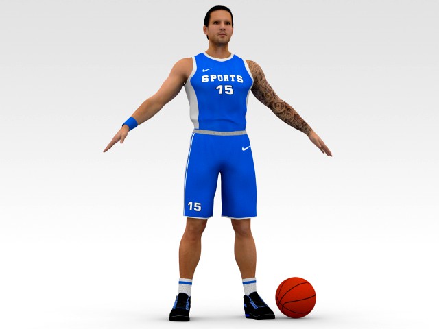 basketball player blue player 03