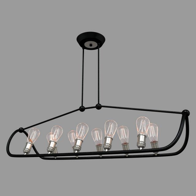 textured black with brushed nickel accents linear chandelier