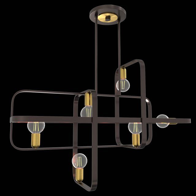 bronze with antique brass accents linear chandelier