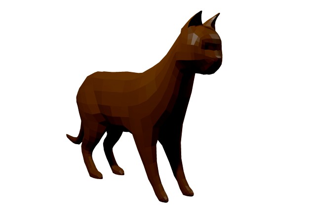 cat 3d low-poly model rigged