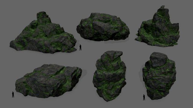 mossy rocks
