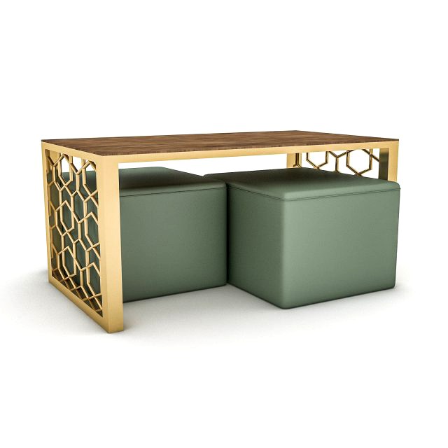 3d classic pouf ce coffee table