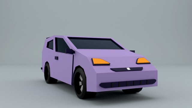 low-poly car prototype honda game ready low-poly