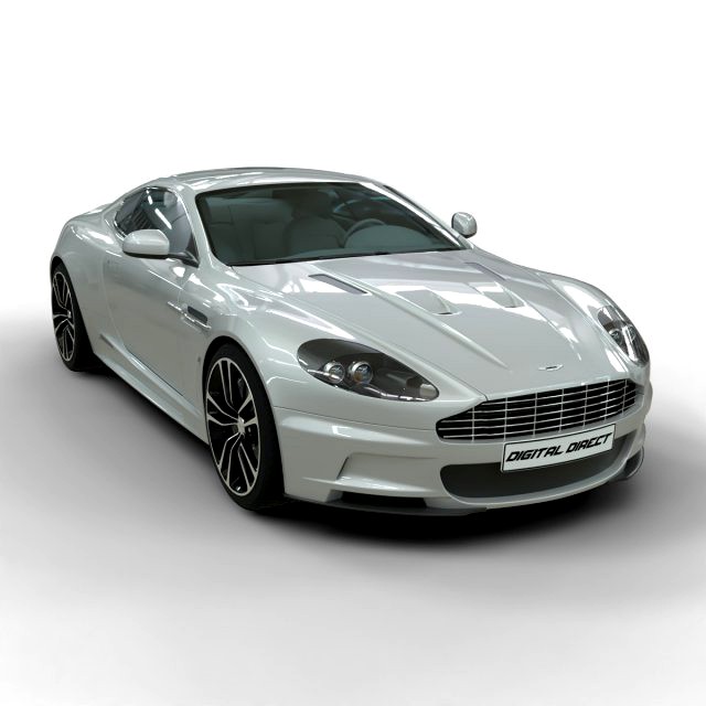 realistic car aston martin dbs with interior rigged vehicle low-poly