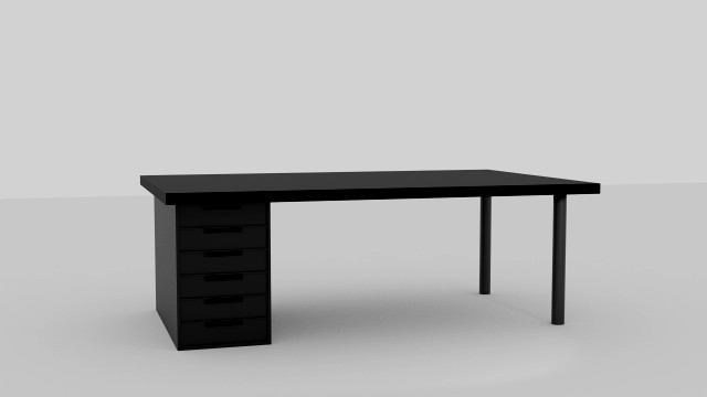 black desk