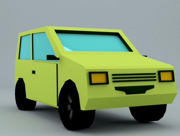 low-poly car prototype oka game ready low-poly