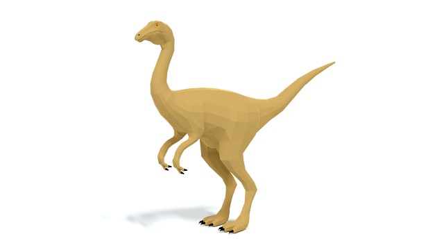 low poly cartoon gallimimus dinosaur