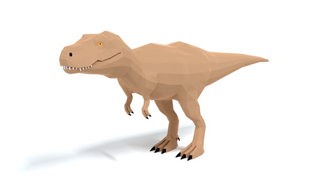 low poly cartoon tyrannosaurus t-rex dinosaur