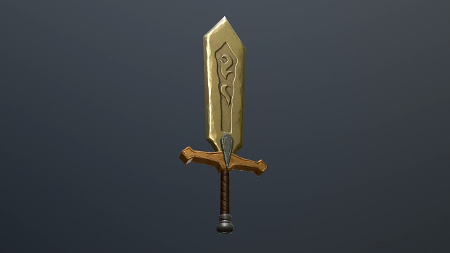low poly game sword
