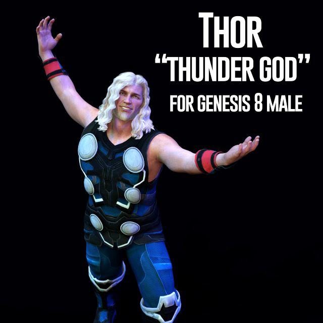 thunder god outfit for genesis 8 male for daz3d