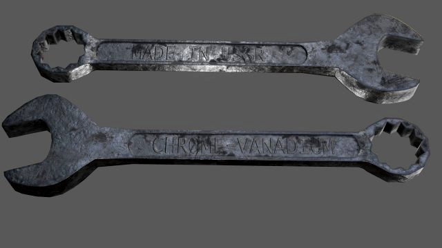 wrench made in ussr game ready model pbr textures 4k