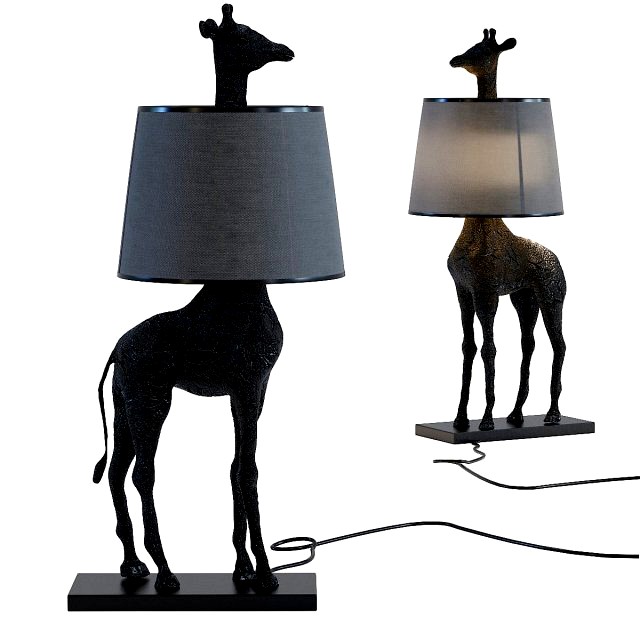 table lamp giraffe mat black