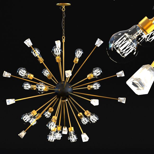 pendant lamp crystal bomb brass